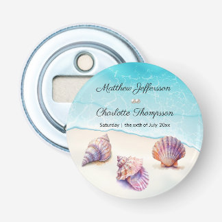 Elegant Beach Wedding Seashells Pearls Nautical Bottle Opener