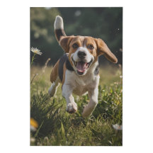 Elegant Beagle Canvas Wall Art – Flower Meadow Joy