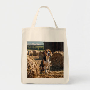 Elegant Beagle Grocery Tote Bag