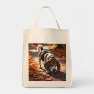 Elegant Beagle Grocery Tote Bag