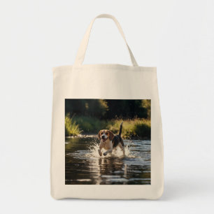 Elegant Beagle Grocery Tote Bag
