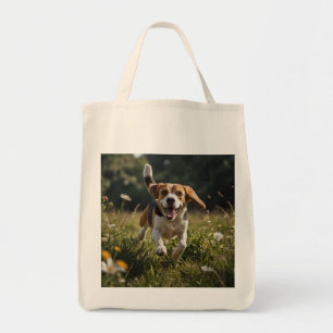 Elegant Beagle Grocery Tote Bag