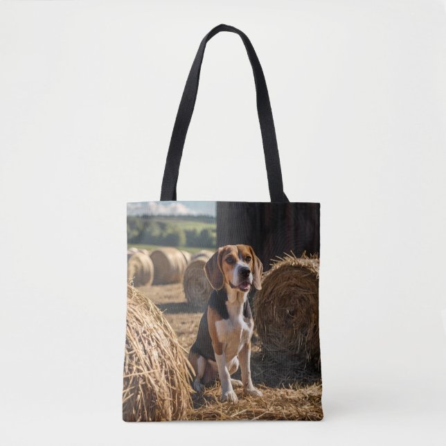 Elegant Beagle Shoulder Tote Bag (Front)