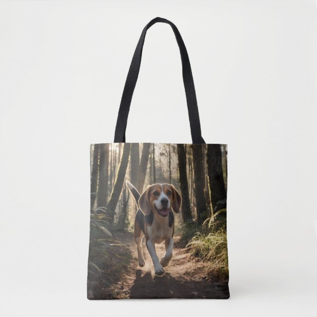 Elegant Beagle Shoulder Tote Bag (Front)