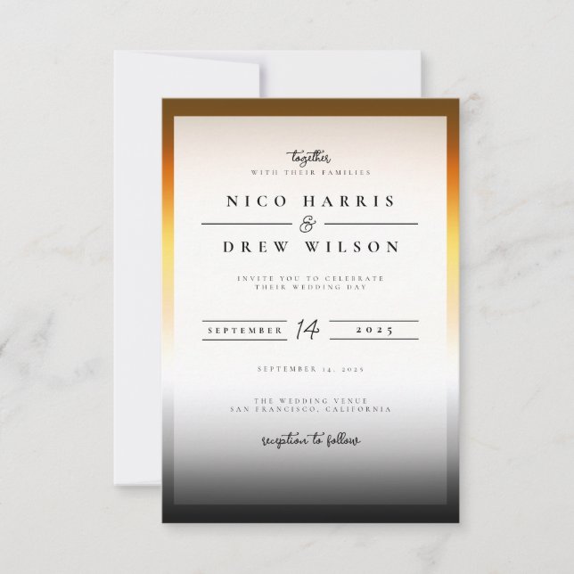 Elegant Bear Pride Wedding  Invitation (Front)