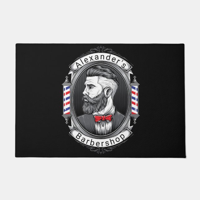 Elegant Bearded Man Doormat (Front)