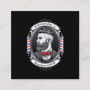 Elegant Bearded Man Square Business Card