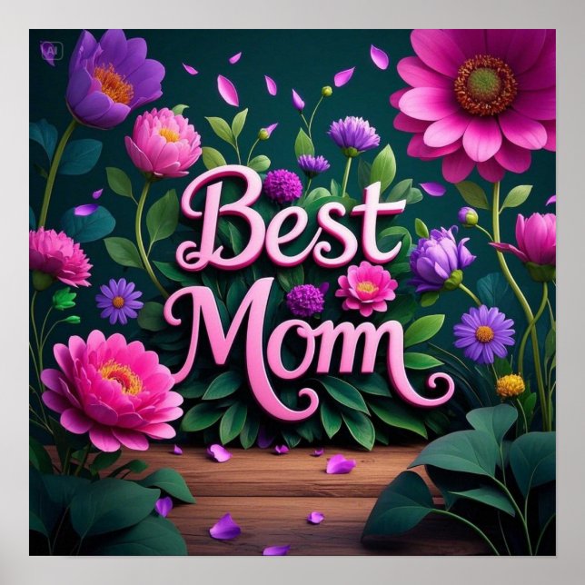 Elegant Beautiful Best Mum Flowers Poster (Front)