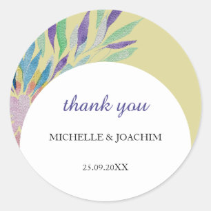 Elegant Beautiful Boho Floral Watercolor Art Classic Round Sticker