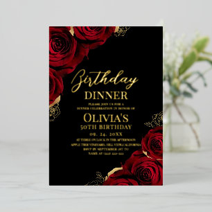 Elegant Beautiful Burgundy Roses Birthday Dinner