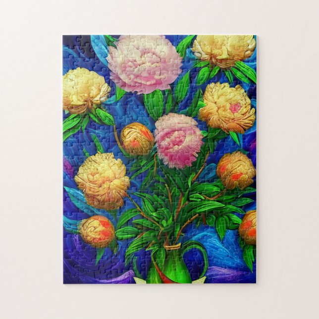 Elegant Beautiful Peony Collection Jigsaw Puzzle (Vertical)