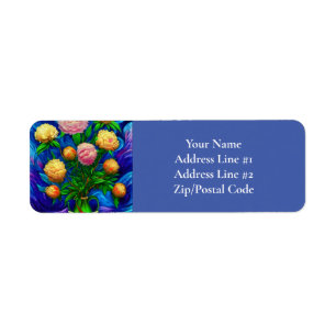 Elegant Beautiful Peony Collection Return Address Label