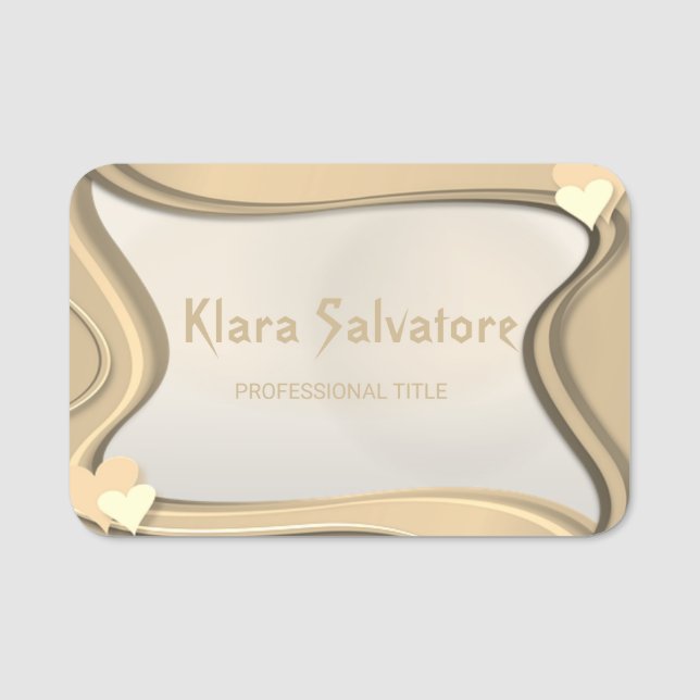 Elegant Beautiful Perfect  Yellow Name Tag (Front)