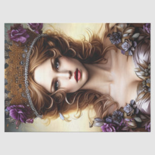 Elegant Beautiful Princess Purple Rose Decoupage Tissue Paper