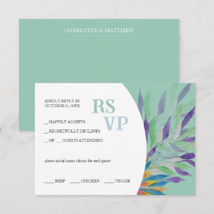 Elegant Beautiful Purple Floral Watercolor RSVP Card