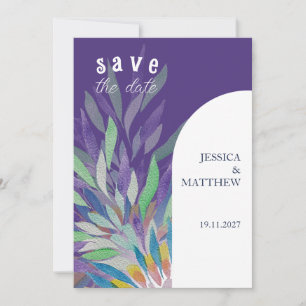 Elegant Beautiful Purple Floral Wedding Save The Date