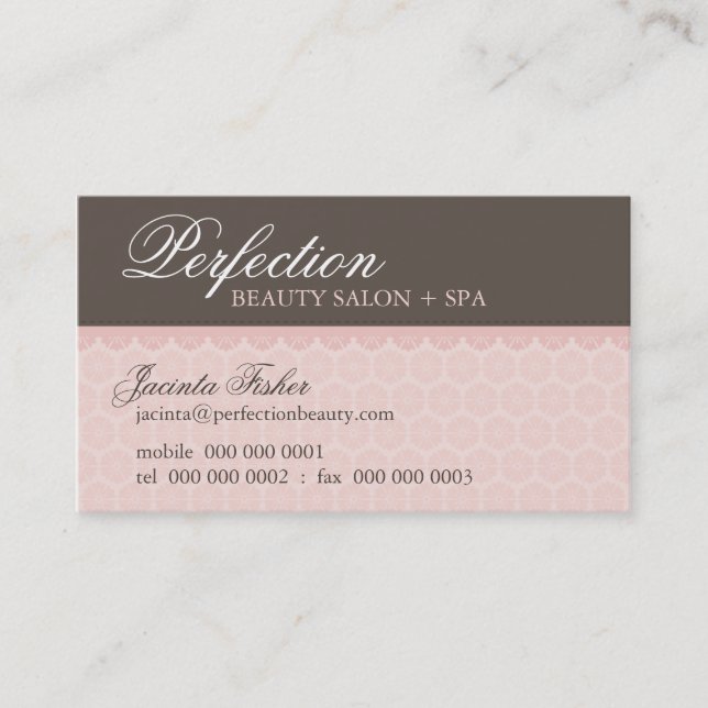 ELEGANT BEAUTY BUSINESS CARD :: perfection 8AL (Front)
