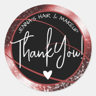 Elegant Beauty Favour Labels Stylish Red Glitter