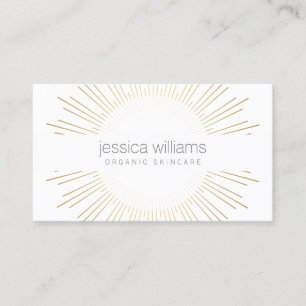 Elegant Beauty Gold Sunburst Skincare Business Card