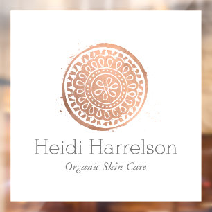 Elegant Beauty Mandala Logo Rose Gold Window Cling
