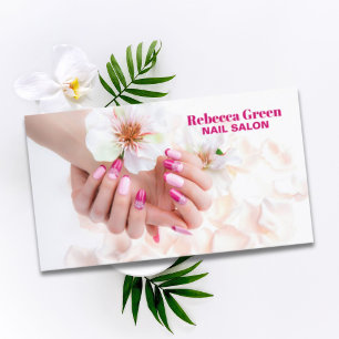 Elegant beauty manicurist nail artist nail salon business card