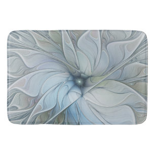 Elegant Beauty Modern Abstract Fractal Art Flower Bath Mat