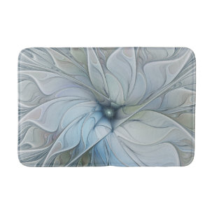Elegant Beauty Modern Abstract Fractal Art Flower Bath Mat