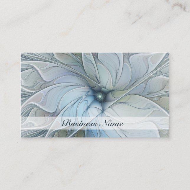 Elegant Beauty Modern Abstract Fractal Art Flower Business Card (Front)