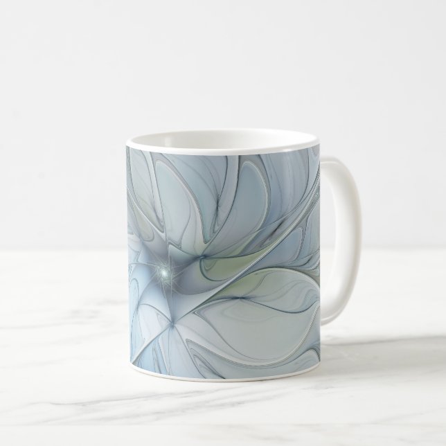 Elegant Beauty Modern Abstract Fractal Art Flower Coffee Mug (Front Right)