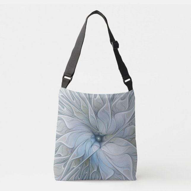 Elegant Beauty Modern Abstract Fractal Art Flower Crossbody Bag (Front)