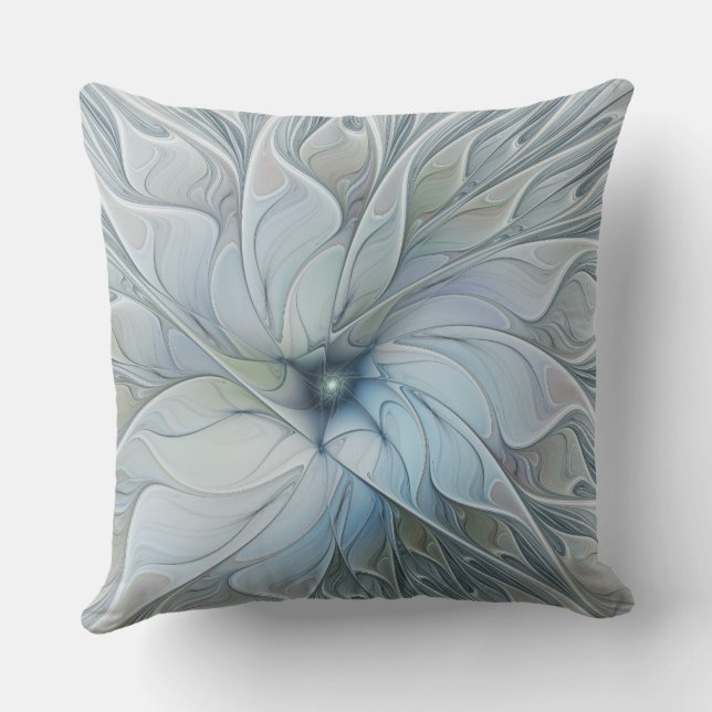 Elegant Beauty Modern Abstract Fractal Art Flower Cushion (Back)