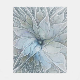 Elegant Beauty Modern Abstract Fractal Art Flower Fleece Blanket