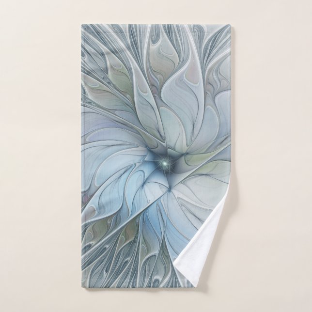 Elegant Beauty Modern Abstract Fractal Art Flower Hand Towel (Hand Towel)