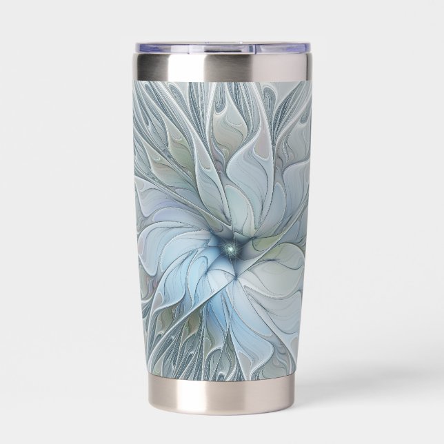 Elegant Beauty Modern Abstract Fractal Art Flower Insulated Tumbler (Front)