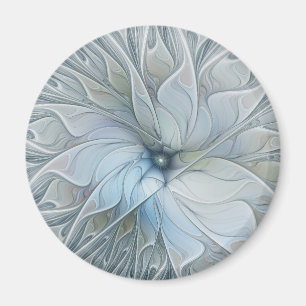 Elegant Beauty Modern Abstract Fractal Art Flower Magnet