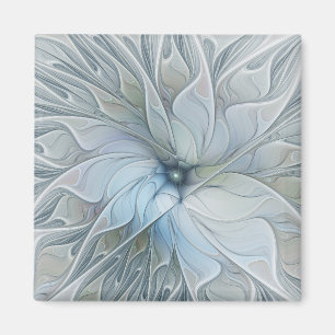 Elegant Beauty Modern Abstract Fractal Art Flower Magnet