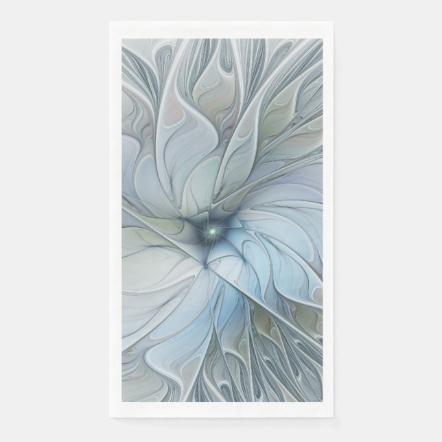 Elegant Beauty Modern Abstract Fractal Art Flower Napkin (Front)