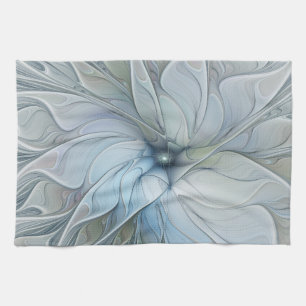 Elegant Beauty Modern Abstract Fractal Art Flower Tea Towel