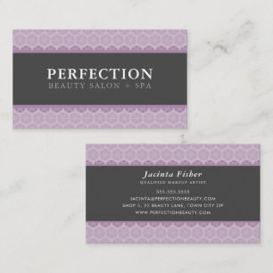 ELEGANT BEAUTY pretty pattern mauve purple grey Business Card