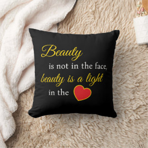 Elegant Beauty Slogan Pillow – Modern Home Style