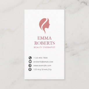 Elegant Beauty Therapist Vertical Business Card