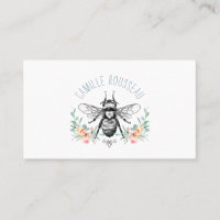 Elegant Bee Floral Calling Card