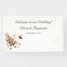 Elegant Bee & Floral Wedding Banner