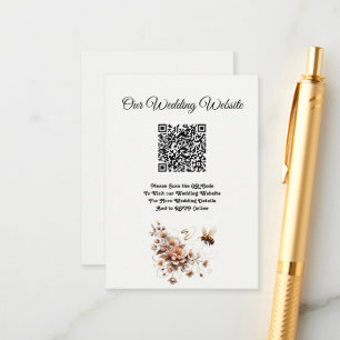 Elegant Bee & Floral Wedding Enclosure Card