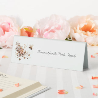 Elegant Bee & Floral Wedding Reserved Table Sign