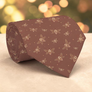 Elegant Bee Pattern Custom Necktie