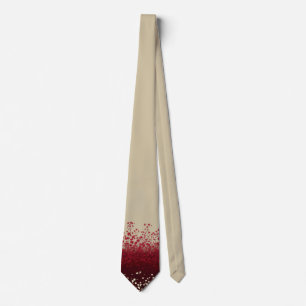 Elegant Beige and Burgundy Floral Ombre Men's Neck Tie