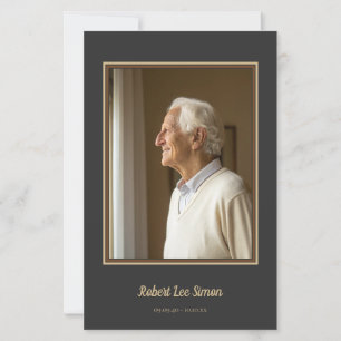 Elegant Beige and Charcoal Memorial Photo Funeral