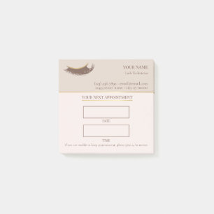 Elegant beige and gold Lash appointment Post-it Notes