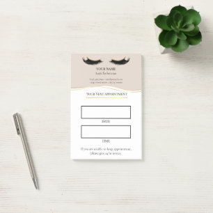 Elegant beige and gold Lash appointment Post-it Notes